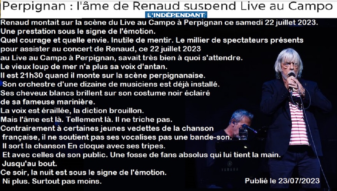 Quelle tristesse, cata Des vidéos de Renaud en concert